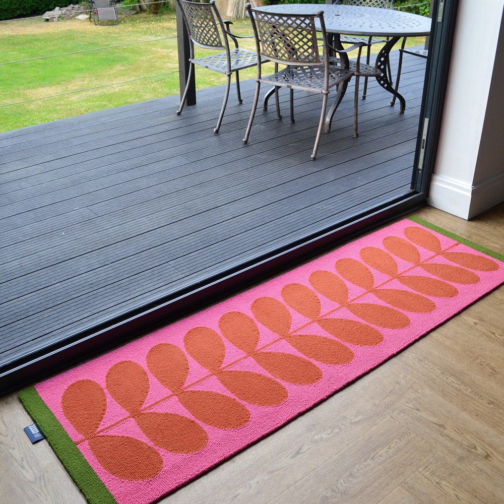 Solid Stem Indoor Outdoor Runner Rug 463601 by Orla Kiely in Paprika